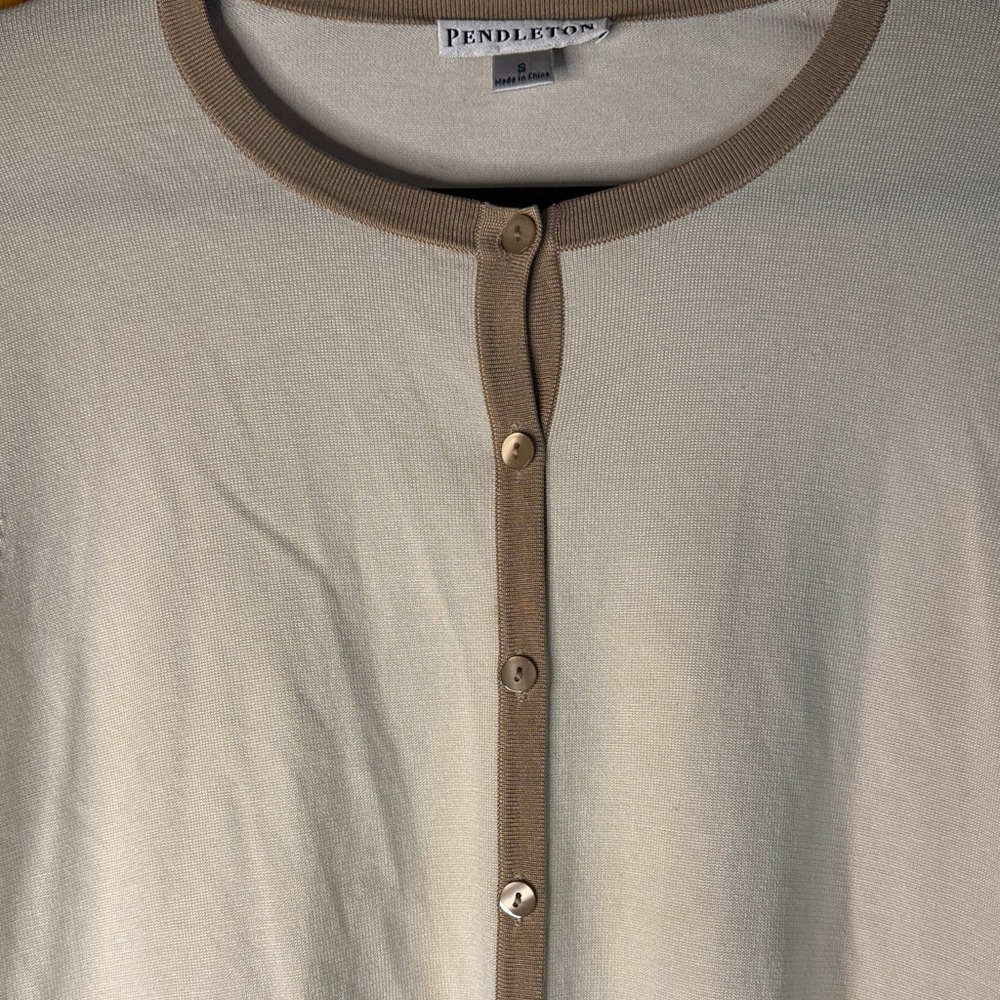Pendleton Cream and Tan Button-Down Shirt - Picture 4 of 7